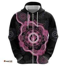 personalised australia breast cancer hoodie brave strong aboriginal art