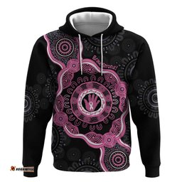 personalised australia breast cancer hoodie brave strong aboriginal art