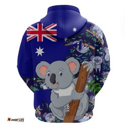 Hoodie Koala Hoodie Aus Flag Unisex