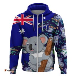 Hoodie Koala Hoodie Aus Flag Unisex