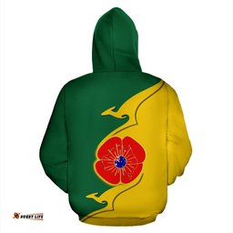 ANZAC Hoodie Lest We Forget Poppy Map Kangaroo