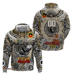 custom collingwood magpies naidoc week 2024 hoodie mascot football dt02