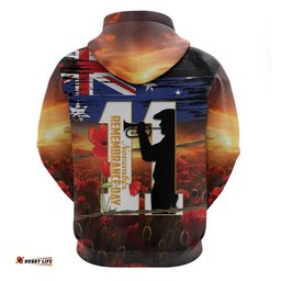 australia rememberance day hoodie 11 november poppy field with last post