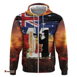 australia rememberance day hoodie 11 november poppy field with last post