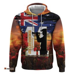 australia rememberance day hoodie 11 november poppy field with last post