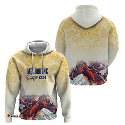 melbourne horse racing hoodie yellow rose champion