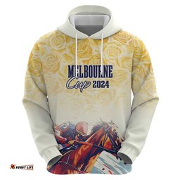 melbourne horse racing hoodie yellow rose champion