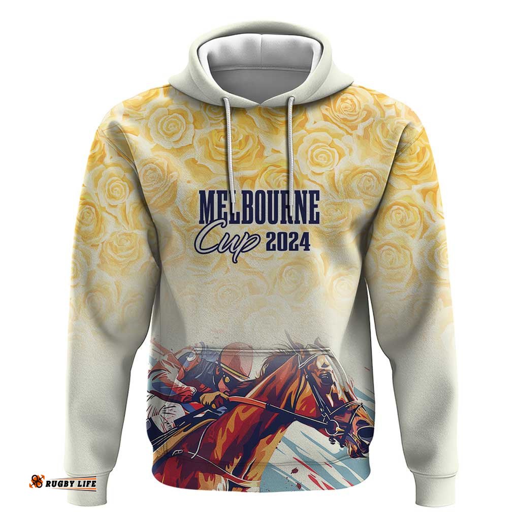 melbourne horse racing hoodie yellow rose champion
