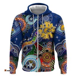 custom naidoc week 2024 west coast eagles hoodie australia aboriginal dot painting dt02