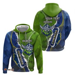 personalised cowboys and raiders rugby hoodie sporty version
