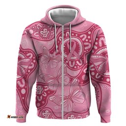 australia indigenous hoodie breast cancer pink aboriginal butterfly