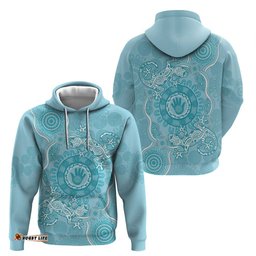 blue australia lizard with aboriginal art hoodie