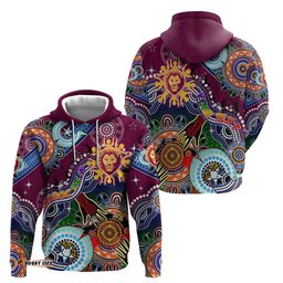 custom naidoc week 2024 brisbane lions hoodie australia aboriginal dot painting dt02