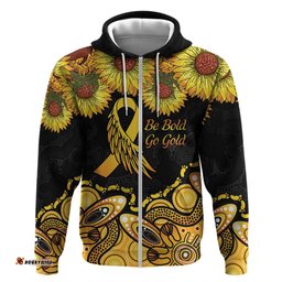 be bold go gold aboriginal ribbon childhood personalised hoodie
