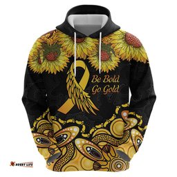 be bold go gold aboriginal ribbon childhood personalised hoodie