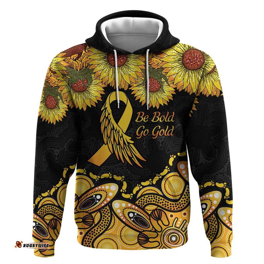 be bold go gold aboriginal ribbon childhood personalised hoodie