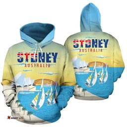 Hoodie Sydney Australia Hoodie Sailing Sydney Opera All Over Print Unisex