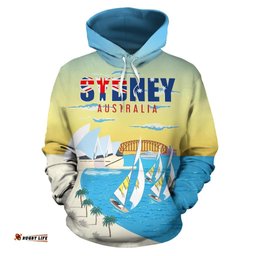 Hoodie Sydney Australia Hoodie Sailing Sydney Opera All Over Print Unisex
