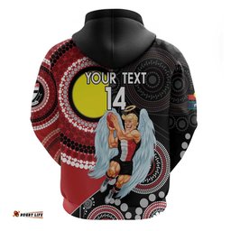 custom afl st kilda naidoc week hoodie keep the fire burning indigenous art