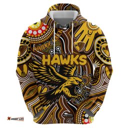 personalised naidoc week 2024 hawthorn hawks hoodie australian aboriginal hand painting dt02