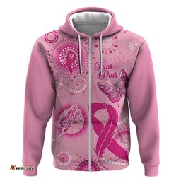 personalised australia indigenous hoodie breast cancer ribbon think pink pink version