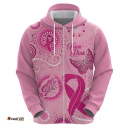 personalised australia indigenous hoodie breast cancer ribbon think pink pink version
