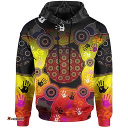 Aboriginal Hoodie, Indigenous Circle Dot Painting Hand Art