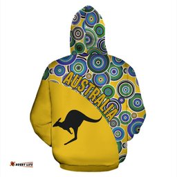 Aboriginal Hoodie, Kangaroo Pattern Circle Dot Painting