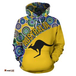 Aboriginal Hoodie, Kangaroo Pattern Circle Dot Painting