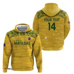 custom australia matildas hoodie national color indigenous art