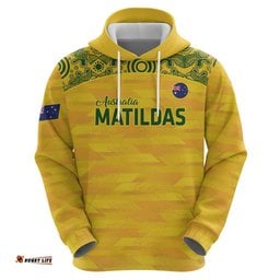 custom australia matildas hoodie national color indigenous art