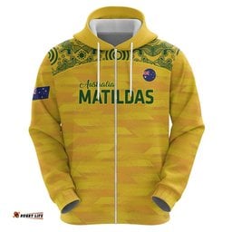 custom australia matildas hoodie national color indigenous art