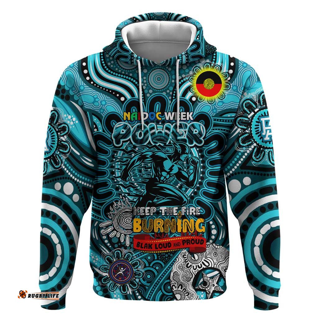 custom port adelaide power naidoc week 2024 hoodie mascot football dt02