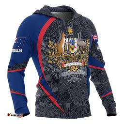 Custom Text Hoodie, Australian Coat of Arms Aussie Spirit
