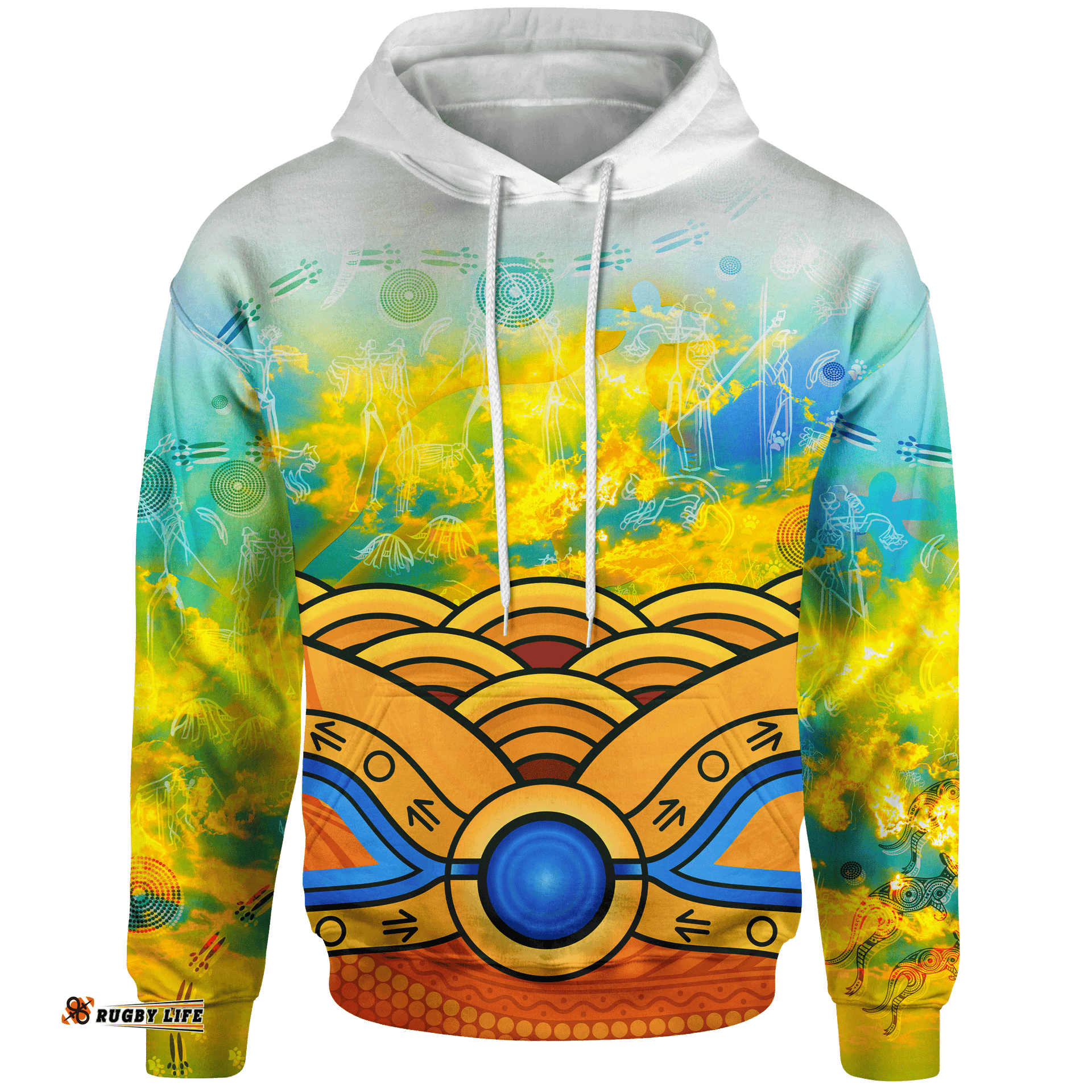 Aboriginal Hoodie, Australia Kangaroo Sky