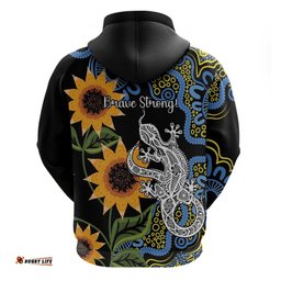 australia autism awareness hoodie brave strong aussie lizard aboriginal art