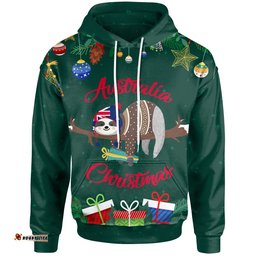 Australia Christmas Hoodie Green Merry Christmas