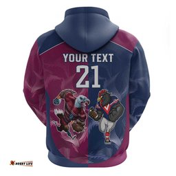 roosters sea eagles rugby custom hoodie half grunge style