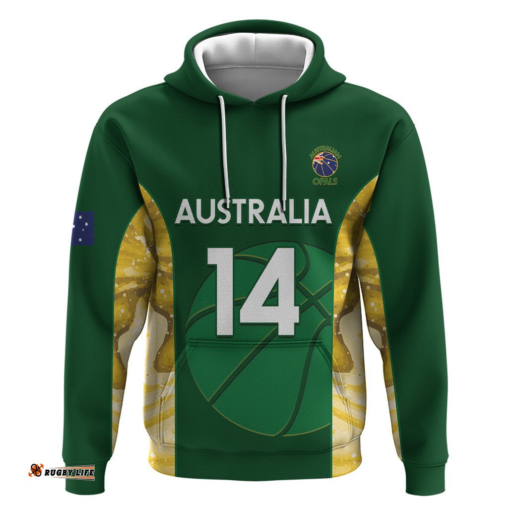 custom australia basketball hoodie go champions aussie opals national color