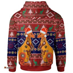 Australia Christmas Hoodie Mother Kangaroo In Christmas
