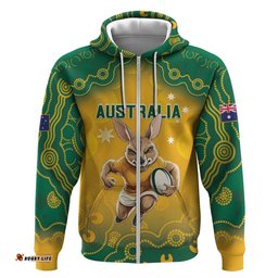 custom australia rugby 2024 hoodie go wallabies aboriginal pattern
