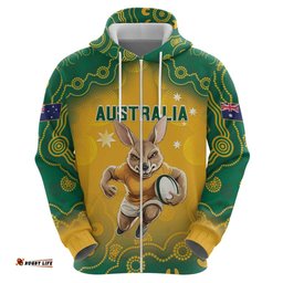 custom australia rugby 2024 hoodie go wallabies aboriginal pattern