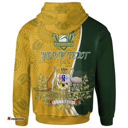 Personalised Hoodie Australia Coat Of Arm In Rugby Style