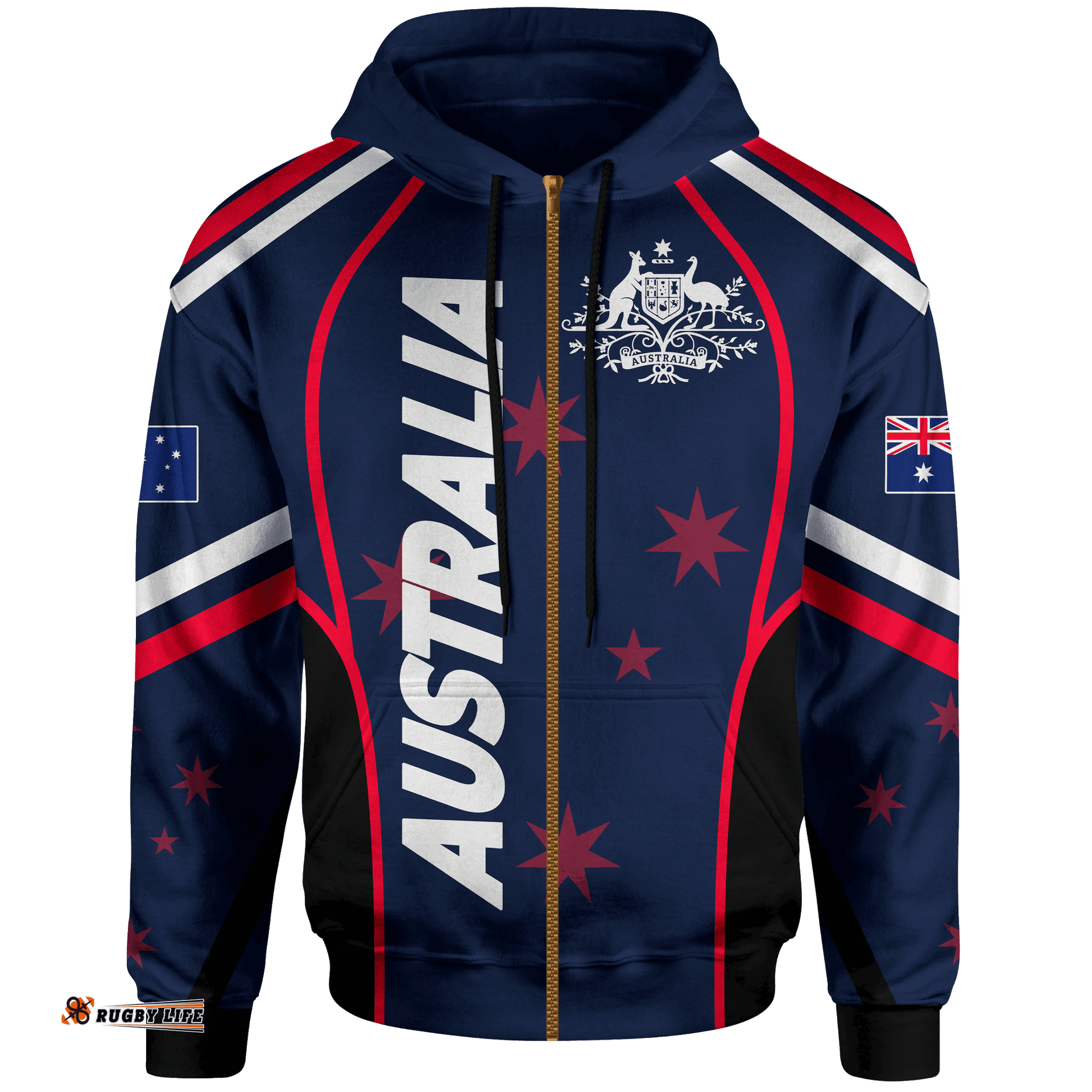 Zip Up Hoodie Australian Coat Of Arms Hoodie Unisex