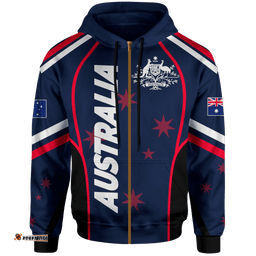 Zip Up Hoodie Australian Coat Of Arms Hoodie Unisex