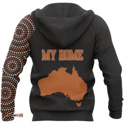 Aboriginal Hoodie, Australia Map Dot Painting Circle Patterns Tattoo