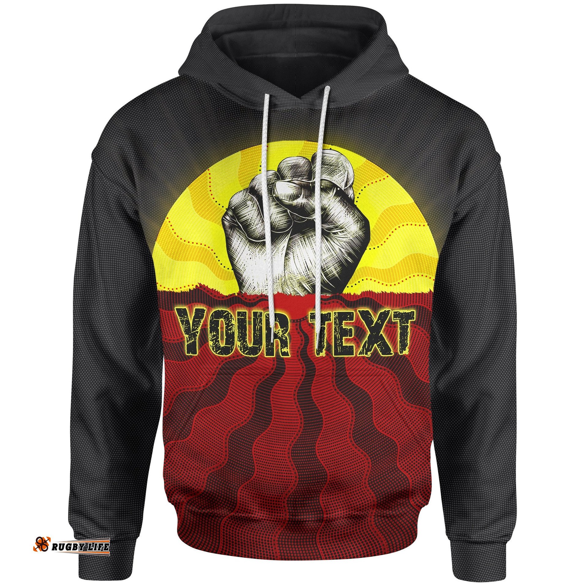 Custom Aboriginal Hoodie, Black Lives Matter Sun Dot Painting