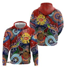 custom naidoc week 2024 gold coast suns hoodie australia aboriginal dot painting dt02