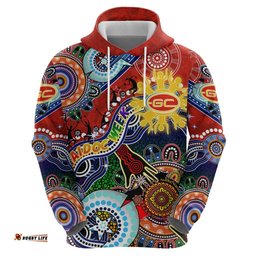 custom naidoc week 2024 gold coast suns hoodie australia aboriginal dot painting dt02