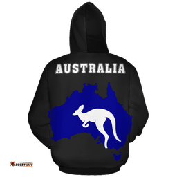 Hoodie Aus Flag Hoodie Kangaroo Map Ver09 Unisex